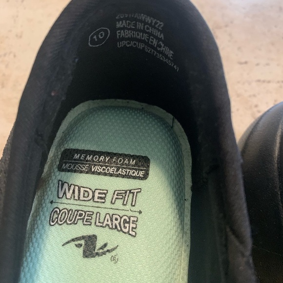 Womens Black Slip-On Wide Fit Shoes – Memory Foam Comfort, Size 10W - Picture 5 of 9